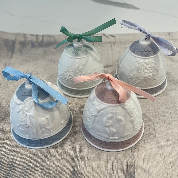 Lladro Other - LLADRO 1990, 91,92, and 93 PORCELAIN
CHRISTMAS BELLS Lot
